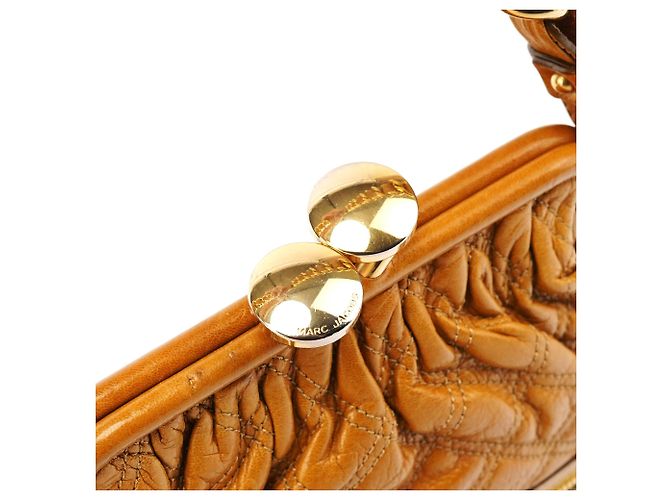 Marc Jacobs Picca borsa a tracolla Little Stam in pelle beige - vista 6