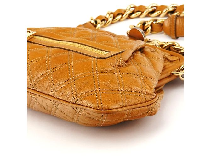 Marc Jacobs Picca borsa a tracolla Little Stam in pelle beige - vista 8