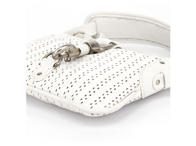 Chloé Borsa a tracolla Kerala in pelle traforata bianca - vista 10