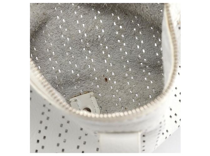 Chloé Borsa a tracolla Kerala in pelle traforata bianca - vista 14
