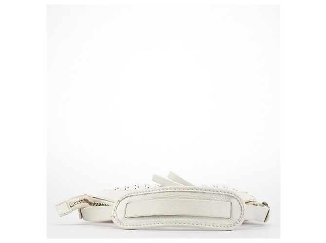 Chloé Borsa a tracolla Kerala in pelle traforata bianca - vista 4
