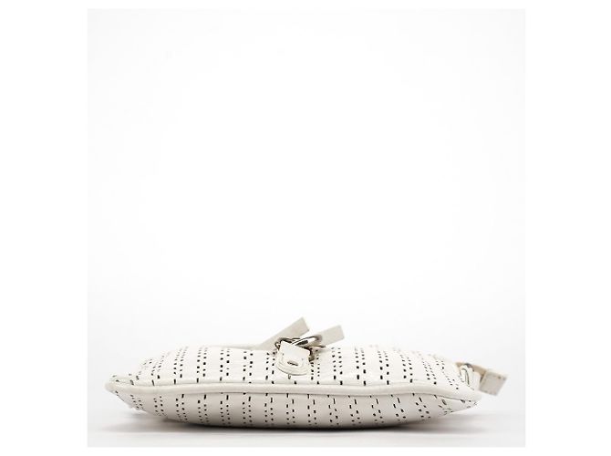 Chloé Borsa a tracolla Kerala in pelle traforata bianca - vista 5