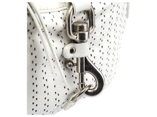 Chloé Borsa a tracolla Kerala in pelle traforata bianca - vista 6