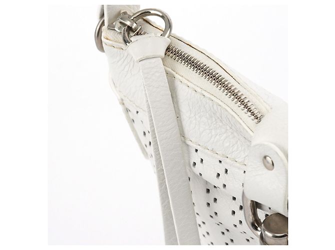 Chloé Borsa a tracolla Kerala in pelle traforata bianca - vista 7