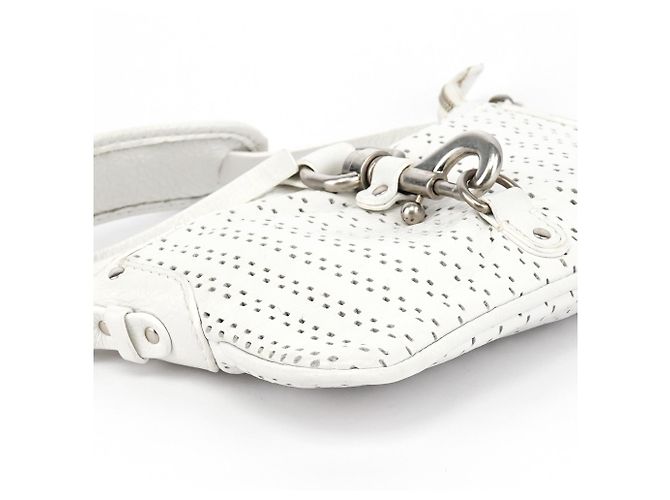 Chloé Borsa a tracolla Kerala in pelle traforata bianca - vista 9