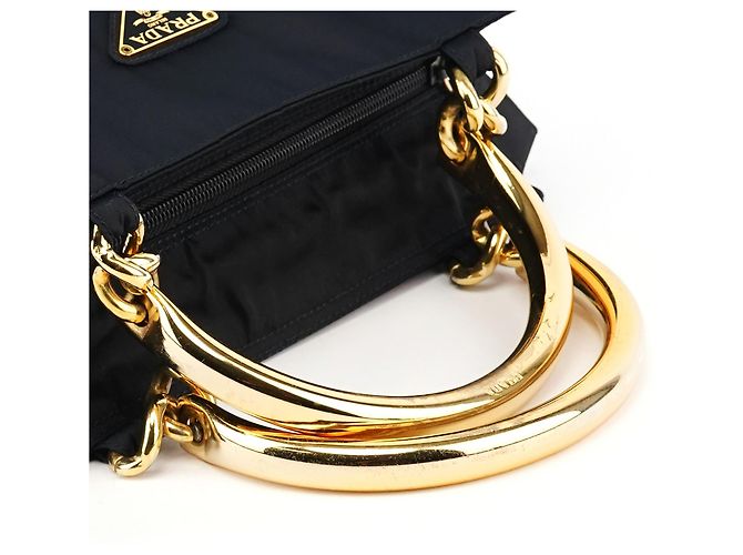 Prada Borsa Tote Tessuto Metallo Navy - vista 10