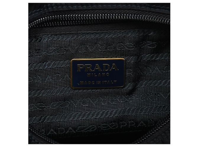 Prada Borsa Tote Tessuto Metallo Navy - vista 11