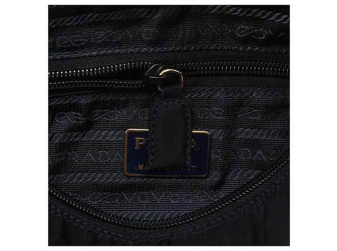Prada Borsa Tote Tessuto Metallo Navy - vista 12