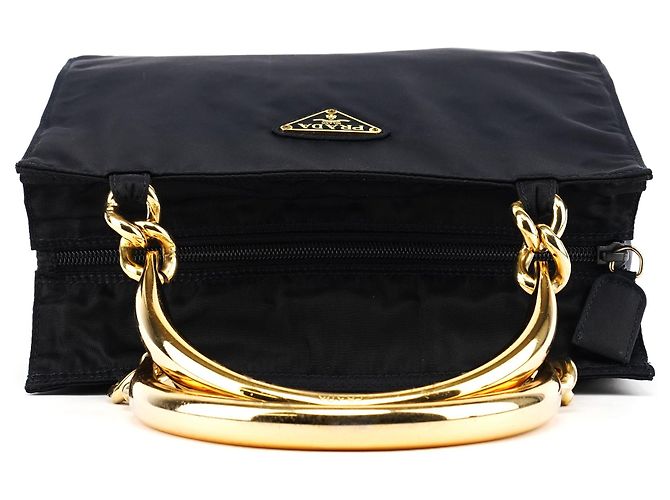 Prada Borsa Tote Tessuto Metallo Navy - vista 4