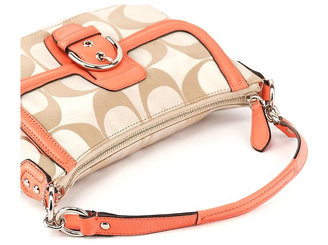Coach F25289 Borsa 2-Way Signature Soho Beige Coral Pink - vista 11