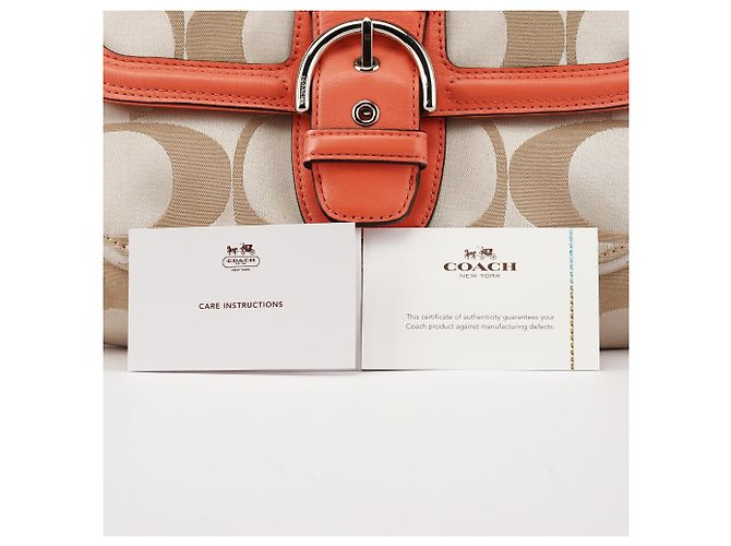 Coach F25289 Borsa 2-Way Signature Soho Beige Coral Pink - vista 12