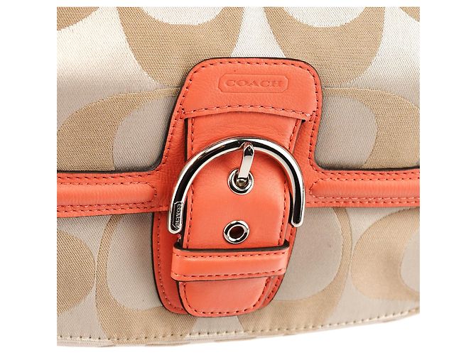 Coach F25289 Borsa 2-Way Signature Soho Beige Coral Pink - vista 7