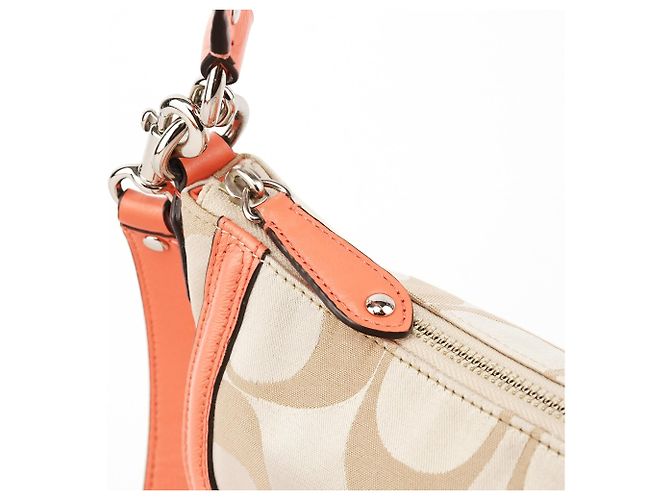 Coach F25289 Borsa 2-Way Signature Soho Beige Coral Pink - vista 8