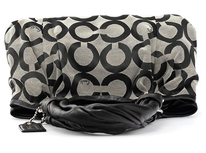Coach 13441 Borsa Tote Signature Kiss-Lock Grey Black - vista 4