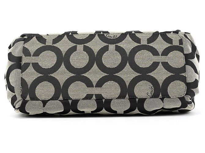 Coach 13441 Borsa Tote Signature Kiss-Lock Grey Black - vista 5