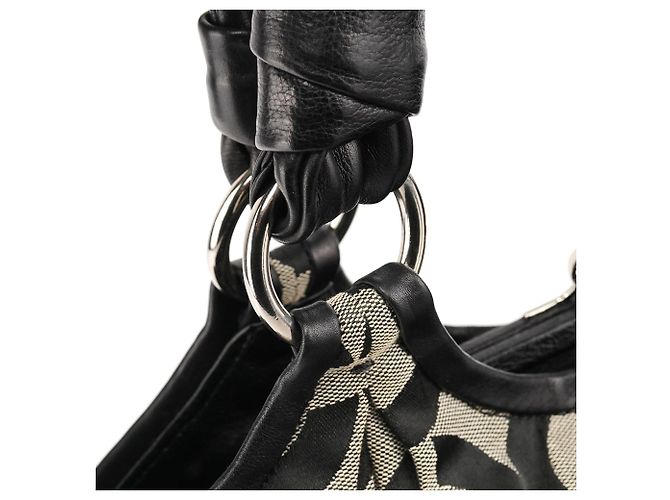 Coach 13441 Borsa Tote Signature Kiss-Lock Grey Black - vista 7