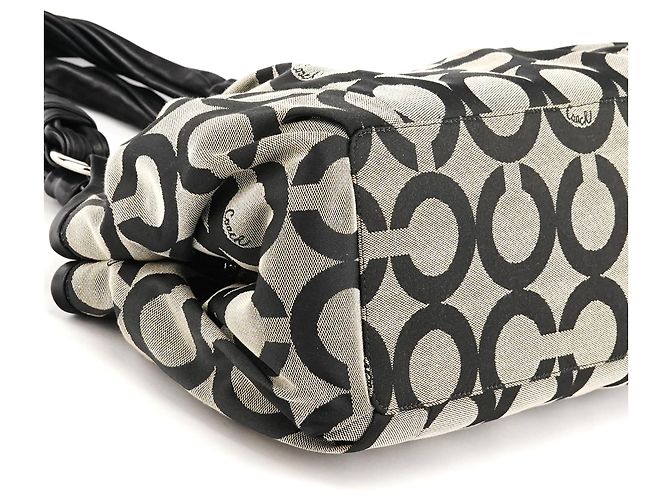 Coach 13441 Borsa Tote Signature Kiss-Lock Grey Black - vista 8