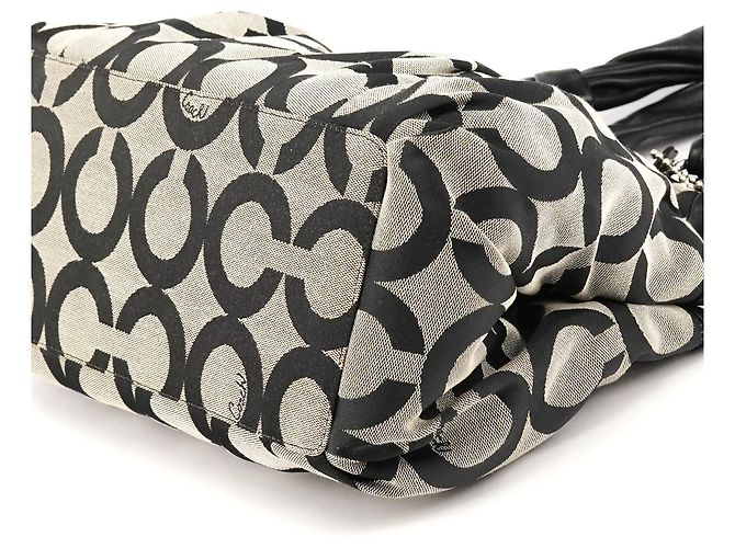 Coach 13441 Borsa Tote Signature Kiss-Lock Grey Black - vista 9