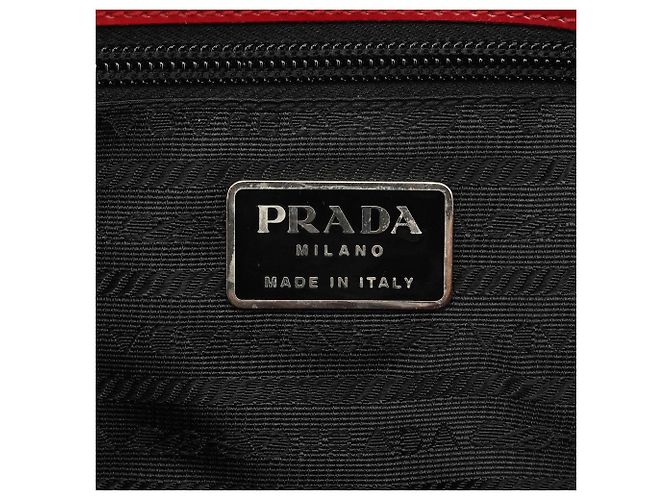 Prada Borsa Sport Top Handle Spazzolato Rossa e Nera 1998 - vista 11