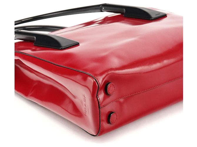 Prada Borsa Sport Top Handle Spazzolato Rossa e Nera 1998 - vista 8
