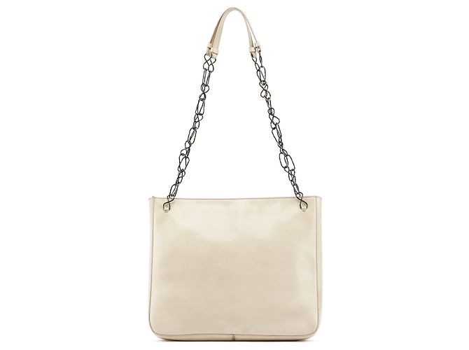 Prada Borsa Tote con catena 1996 Ivory Spazzolato Fume - vista 3