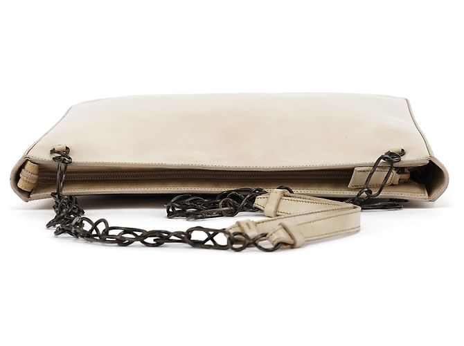 Prada Borsa Tote con catena 1996 Ivory Spazzolato Fume - vista 4