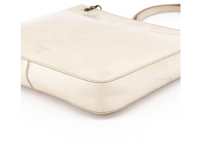 Prada Borsa Tote con catena 1996 Ivory Spazzolato Fume - vista 9