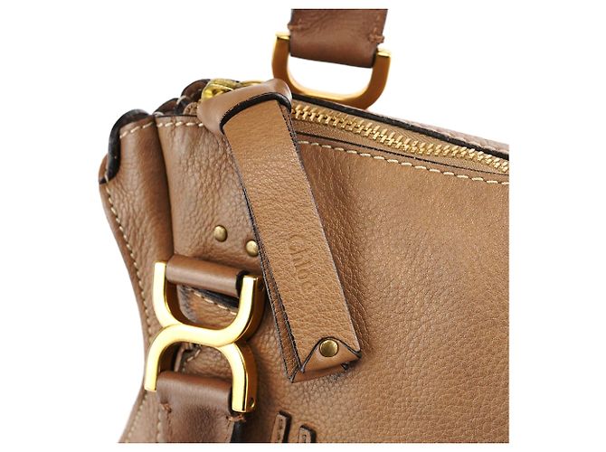 Chloé Borsa a tracolla Marcie in pelle marrone chiaro - vista 10