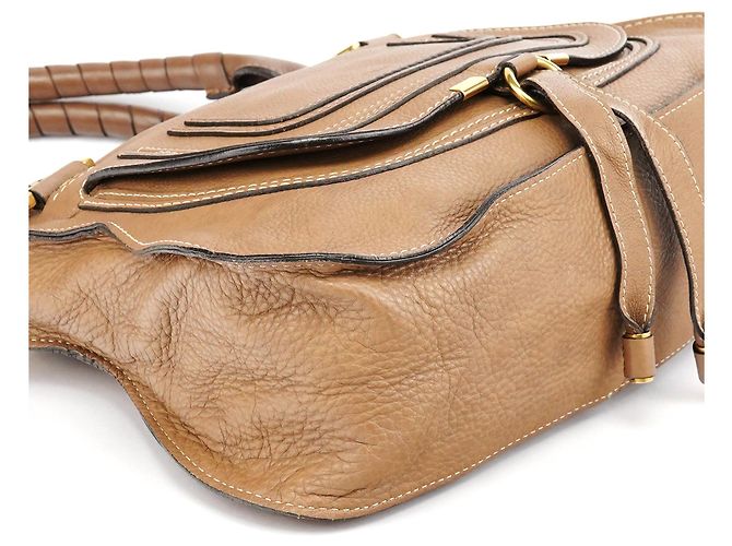 Chloé Borsa a tracolla Marcie in pelle marrone chiaro - vista 11