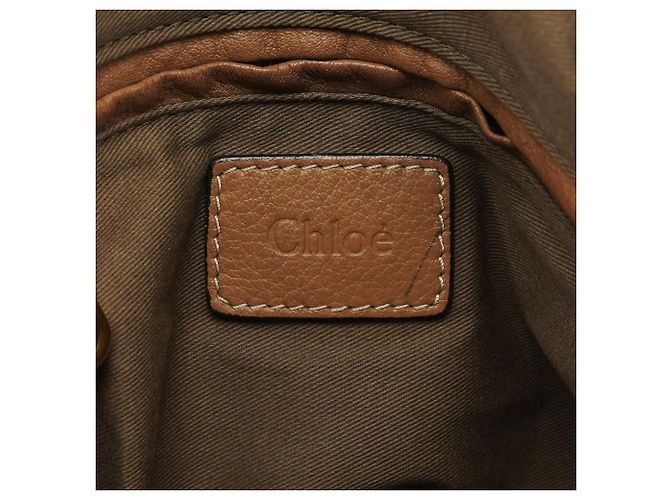 Chloé Borsa a tracolla Marcie in pelle marrone chiaro - vista 17