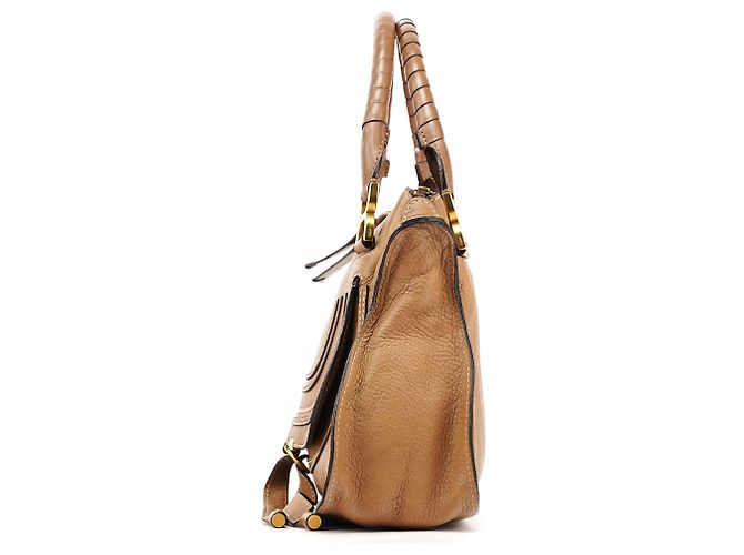 Chloé Borsa a tracolla Marcie in pelle marrone chiaro - vista 2
