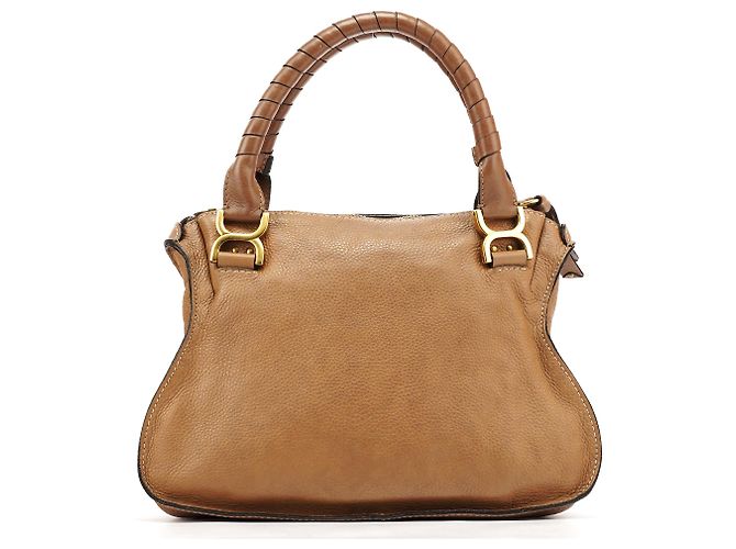 Chloé Borsa a tracolla Marcie in pelle marrone chiaro - vista 3