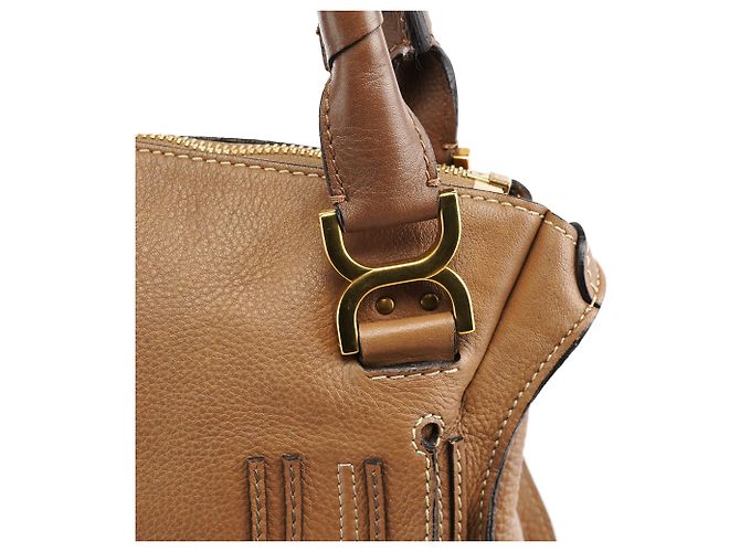 Chloé Borsa a tracolla Marcie in pelle marrone chiaro - vista 7
