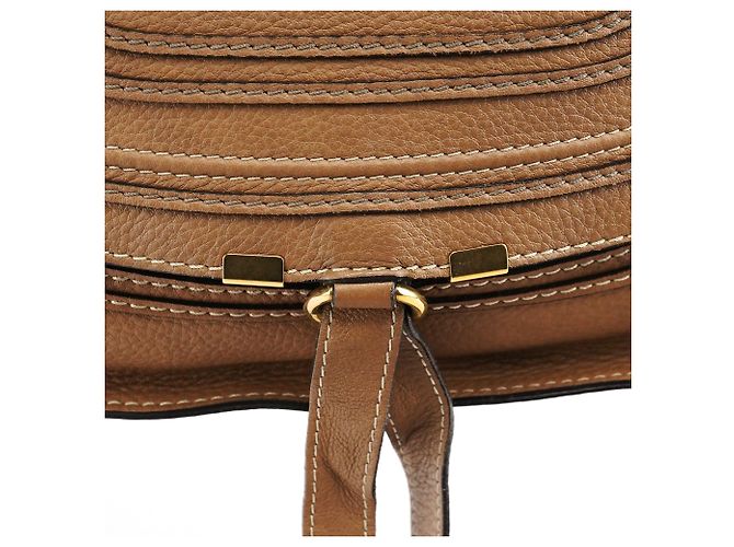 Chloé Borsa a tracolla Marcie in pelle marrone chiaro - vista 8
