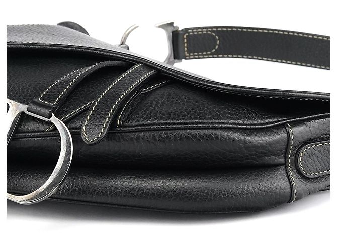 Dior Borsa a tracolla saddle in pelle nera - vista 10