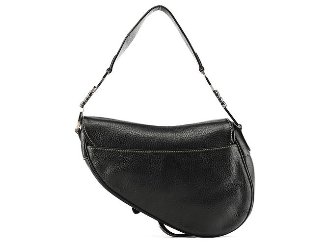 Dior Borsa a tracolla saddle in pelle nera - vista 3