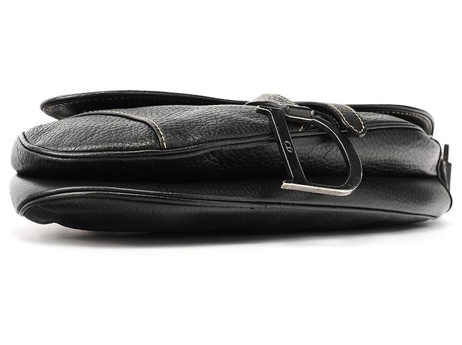 Dior Borsa a tracolla saddle in pelle nera - vista 5