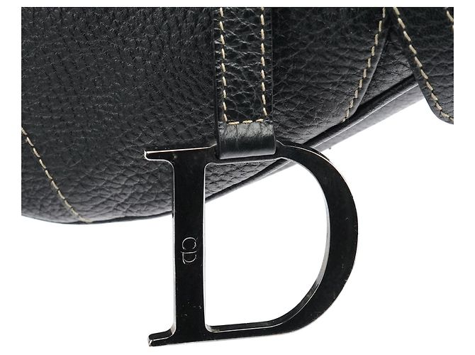 Dior Borsa a tracolla saddle in pelle nera - vista 6