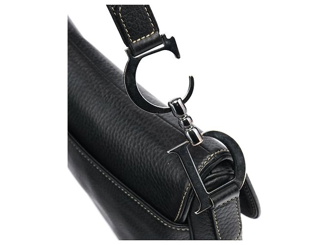 Dior Borsa a tracolla saddle in pelle nera - vista 7
