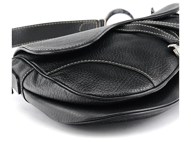 Dior Borsa a tracolla saddle in pelle nera - vista 9
