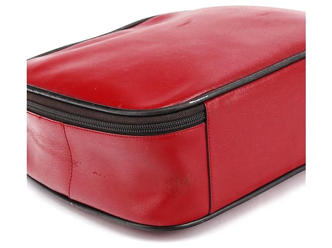 Miu Miu Borsa vanity in pelle rossa e nera - vista 10