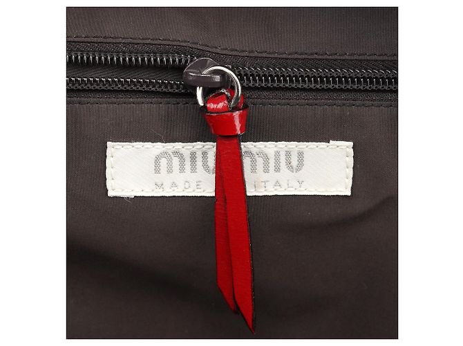 Miu Miu Borsa vanity in pelle rossa e nera - vista 14