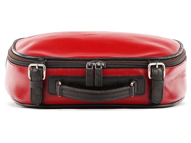 Miu Miu Borsa vanity in pelle rossa e nera - vista 4