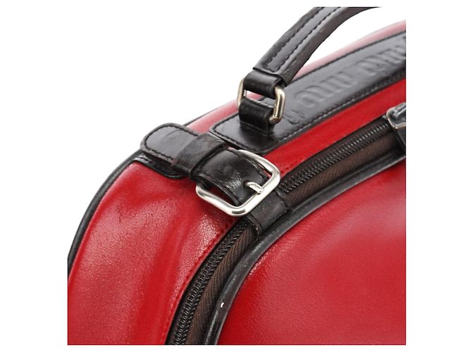 Miu Miu Borsa vanity in pelle rossa e nera - vista 7