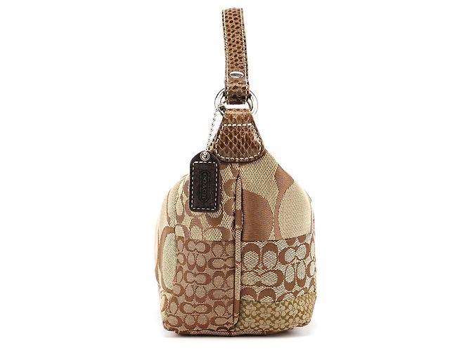 Coach Borsa Hobo Patchwork Signature Beige Brown - vista 2