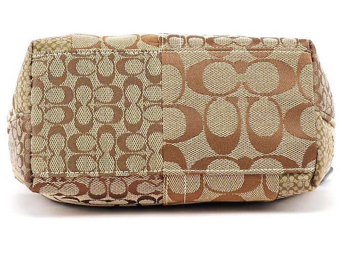 Coach Borsa Hobo Patchwork Signature Beige Brown - vista 5
