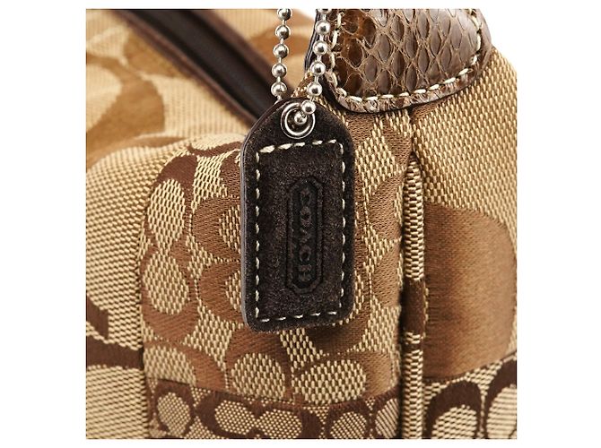 Coach Borsa Hobo Patchwork Signature Beige Brown - vista 6