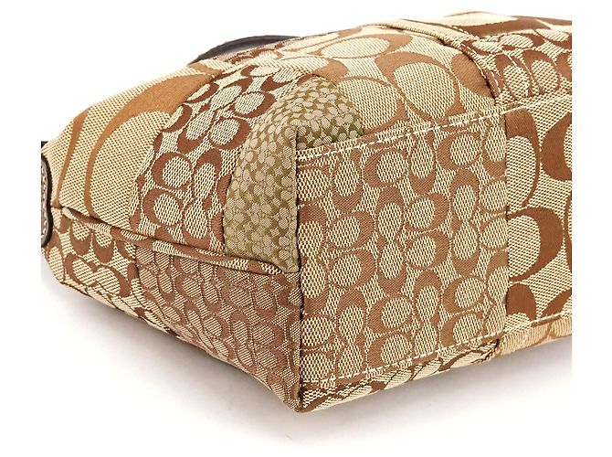 Coach Borsa Hobo Patchwork Signature Beige Brown - vista 8