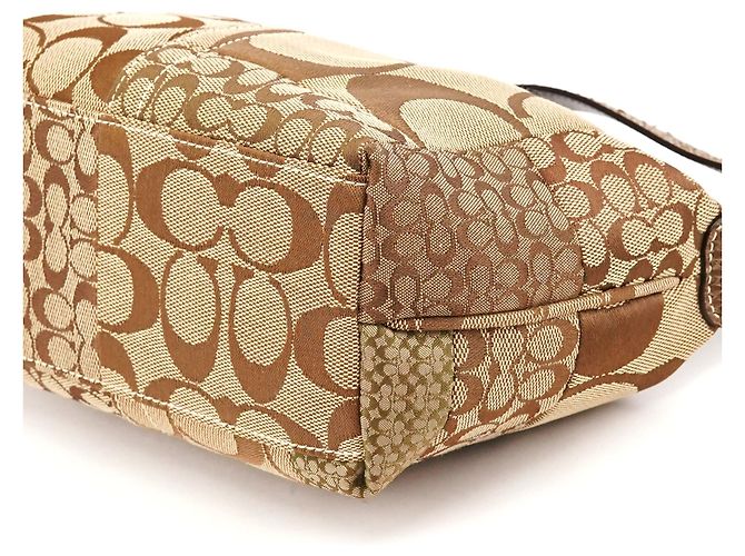 Coach Borsa Hobo Patchwork Signature Beige Brown - vista 9