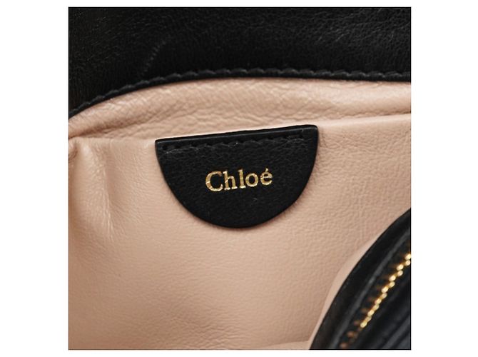 Chloé Black Calfskin Fur Python Handle Shoulder Bag - view 11